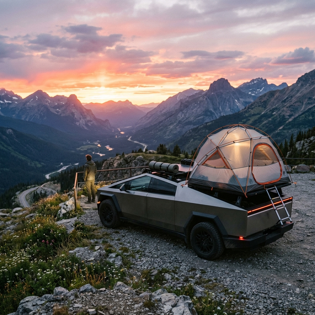 Truck bed rooftop camping tent